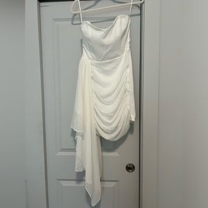 12th tribe white chiffon mini dress. Medium.